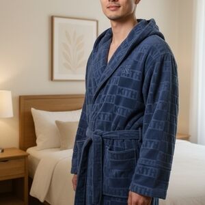 Kith Blue Hooded Robe Calvin Klein